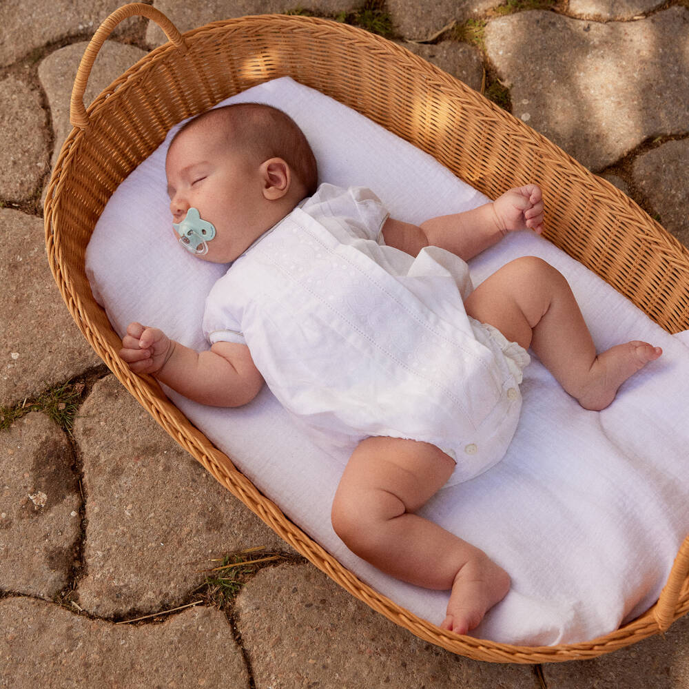 Ancar-Ivory Linen & Cotton Embroidered Shortie | Childrensalon Outlet