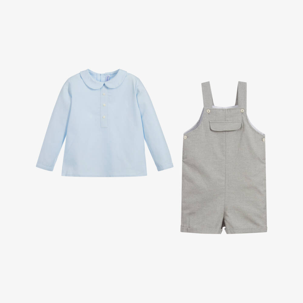 Ancar-Shirt & Dungaree Shorts Set | Childrensalon Outlet