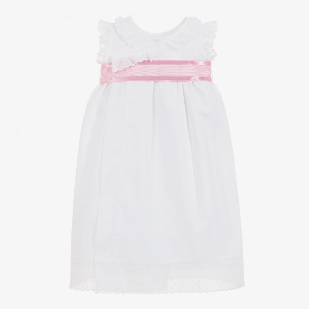 Ancar-White Cotton Baby Day Gown | Childrensalon Outlet