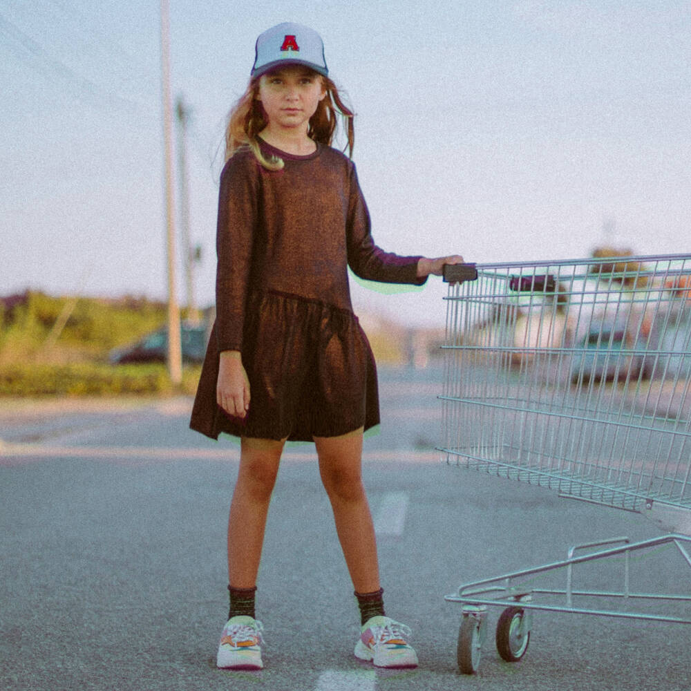 Andorine-Black & Bronze Jersey Dress | Childrensalon Outlet