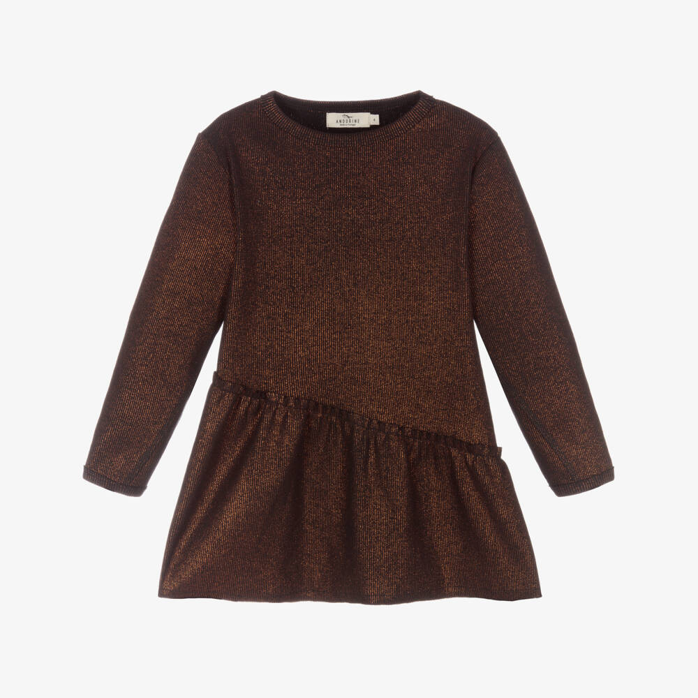 Andorine-Black & Bronze Jersey Dress | Childrensalon Outlet
