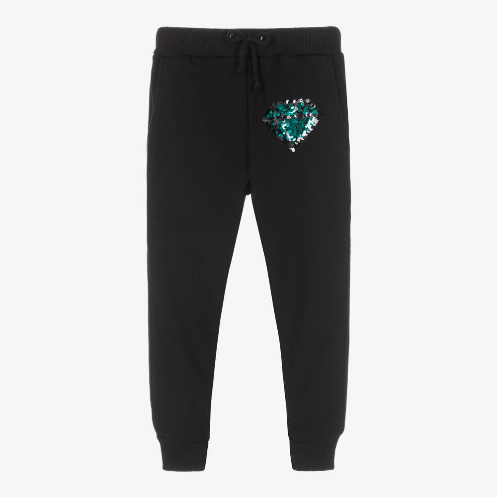 Andorine-Girls Black Cotton Joggers | Childrensalon Outlet