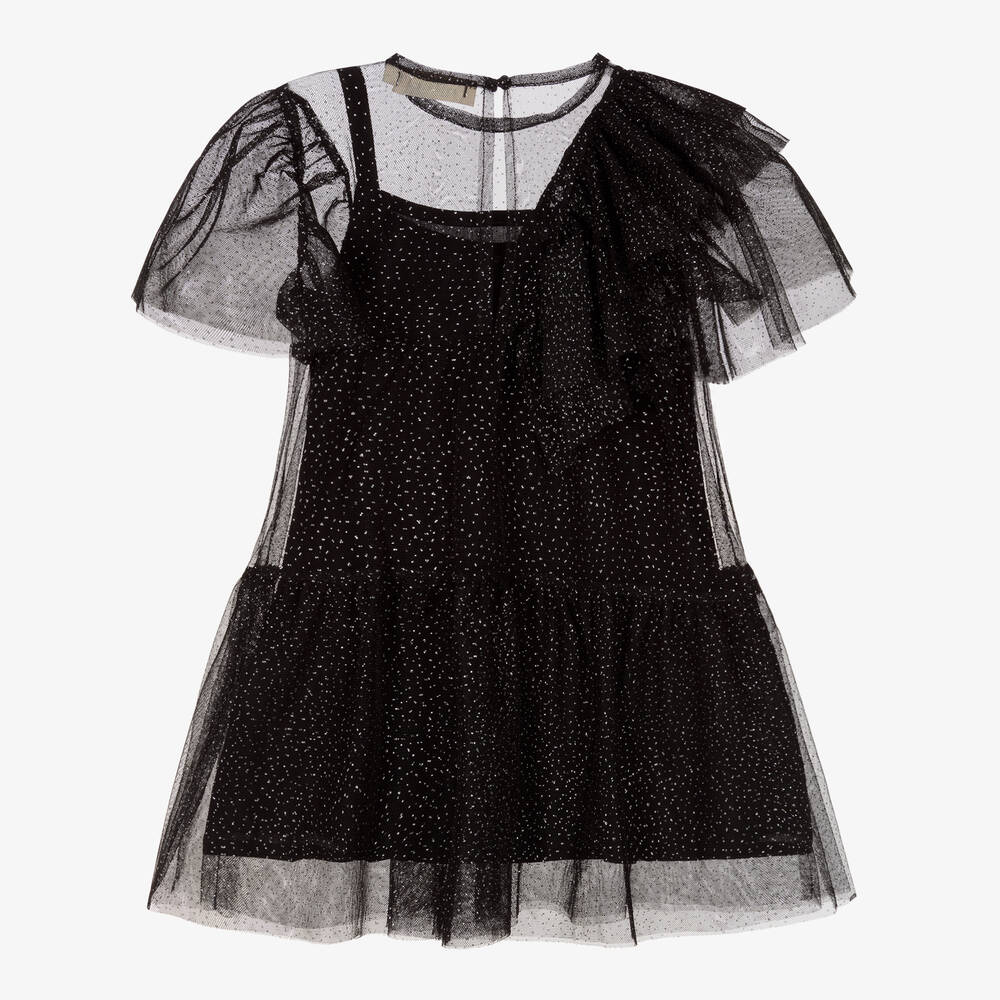 Andorine-Girls Black Tulle Dress | Childrensalon Outlet