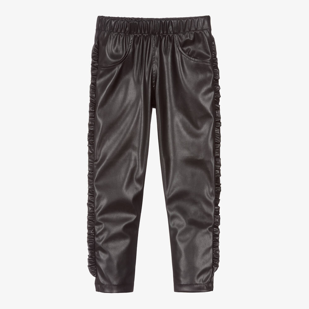 Andorine - Girls Faux Leather Leggings | Childrensalon