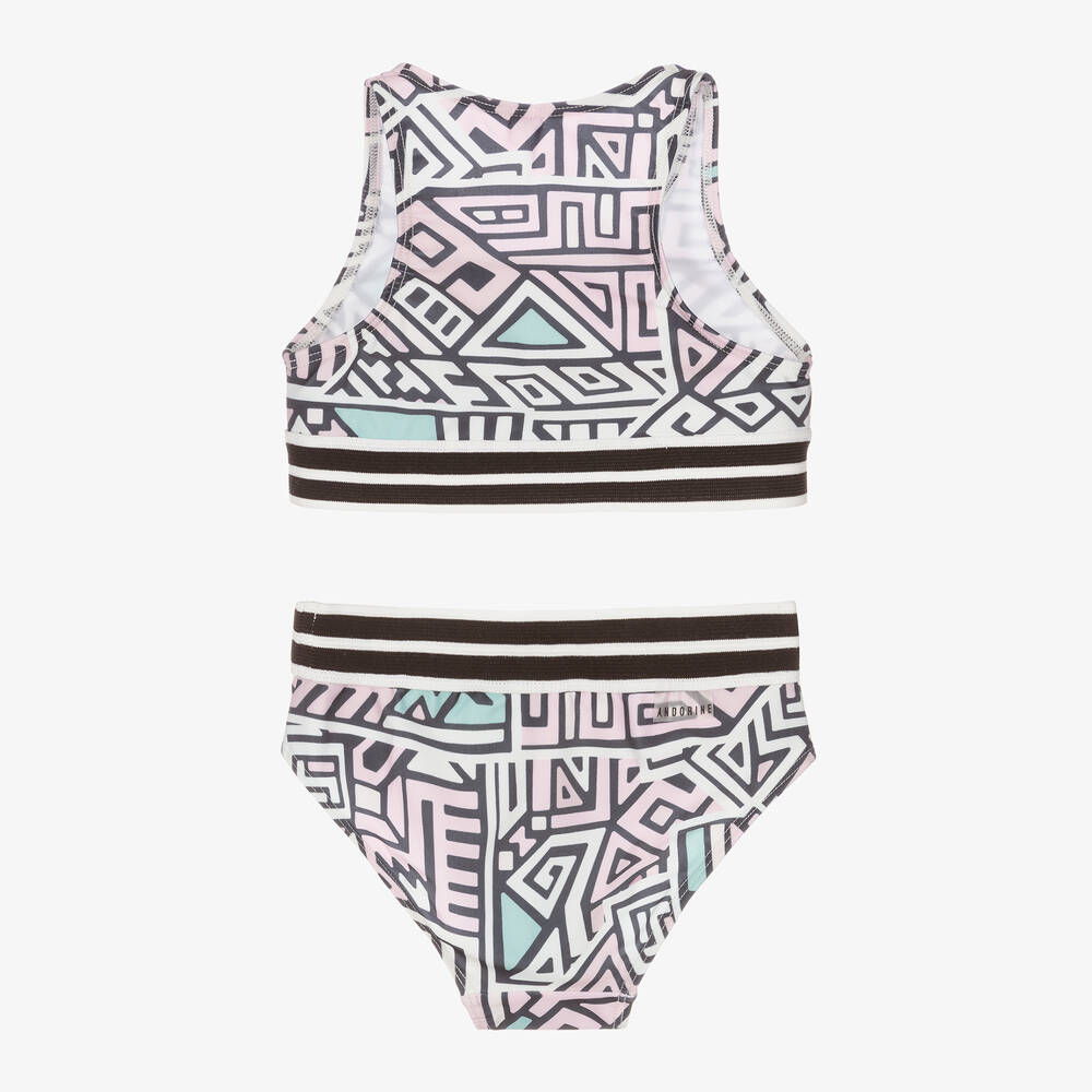 Andorine-Girls Geometric Pattern Bikini | Childrensalon Outlet