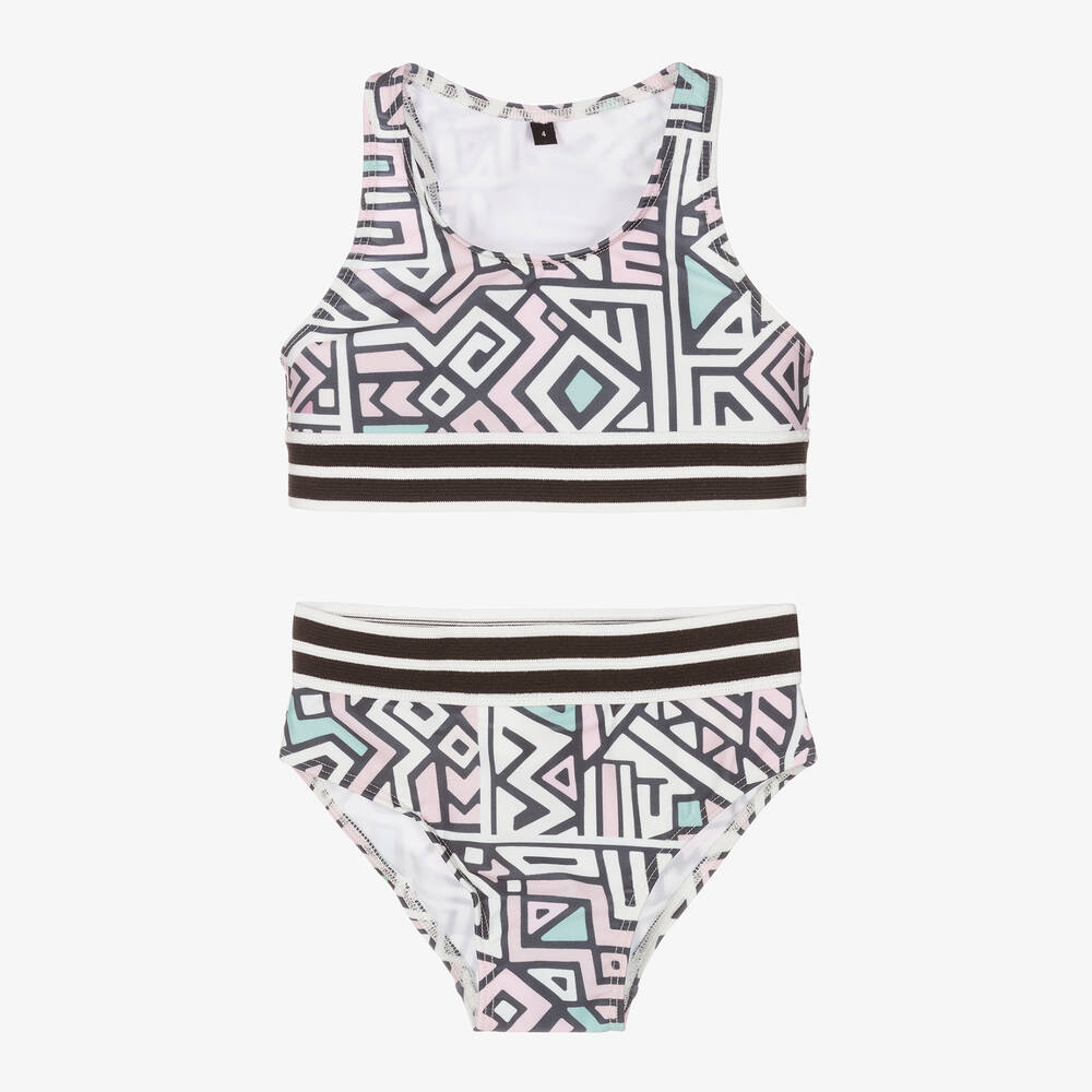 Andorine - Girls Geometric Pattern Bikini | Childrensalon