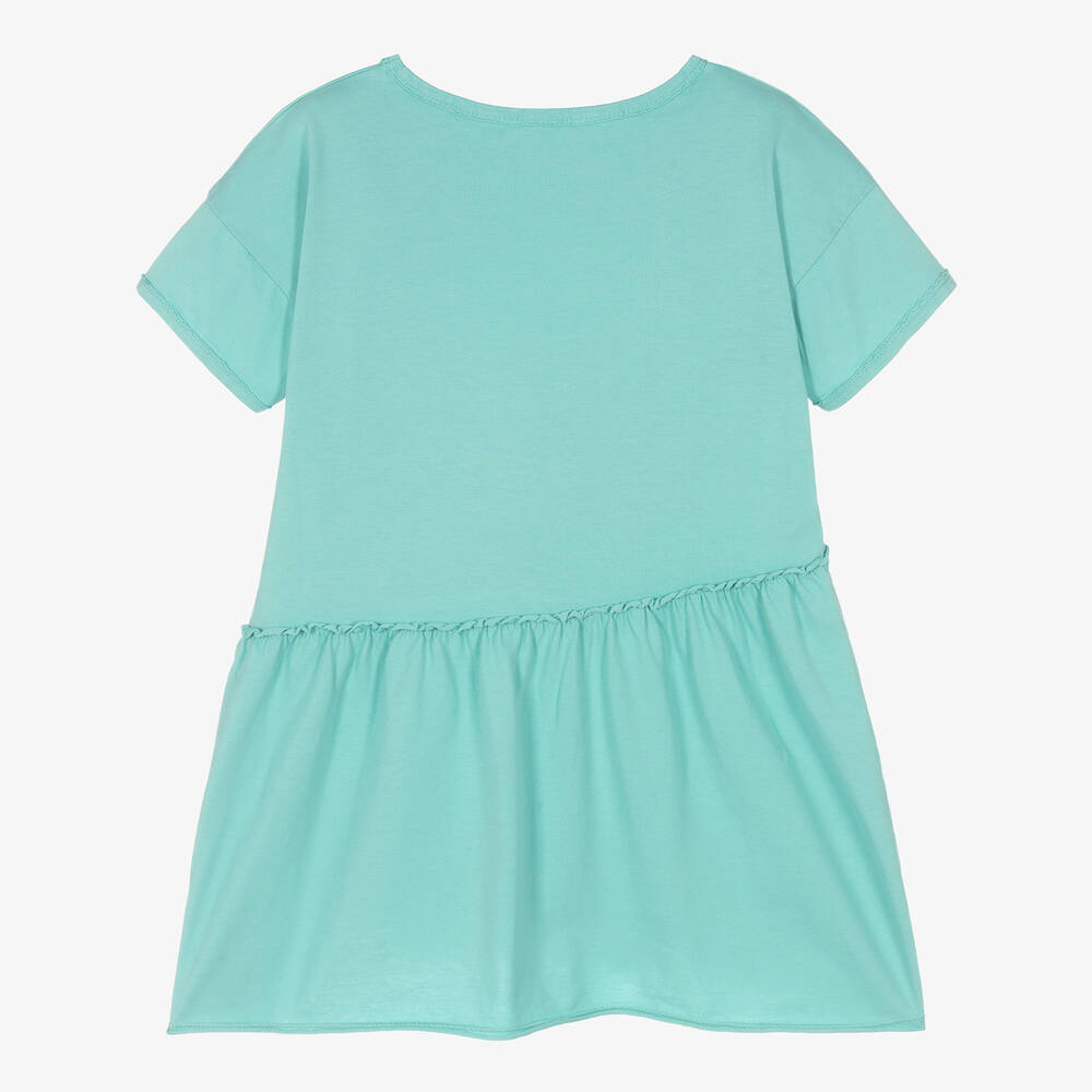 Andorine-Girls Green Cotton Dress | Childrensalon Outlet
