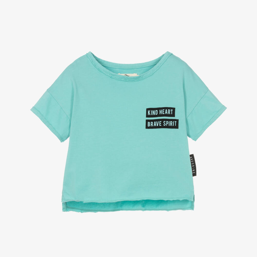 Andorine-Girls Green Cotton T-Shirt | Childrensalon Outlet