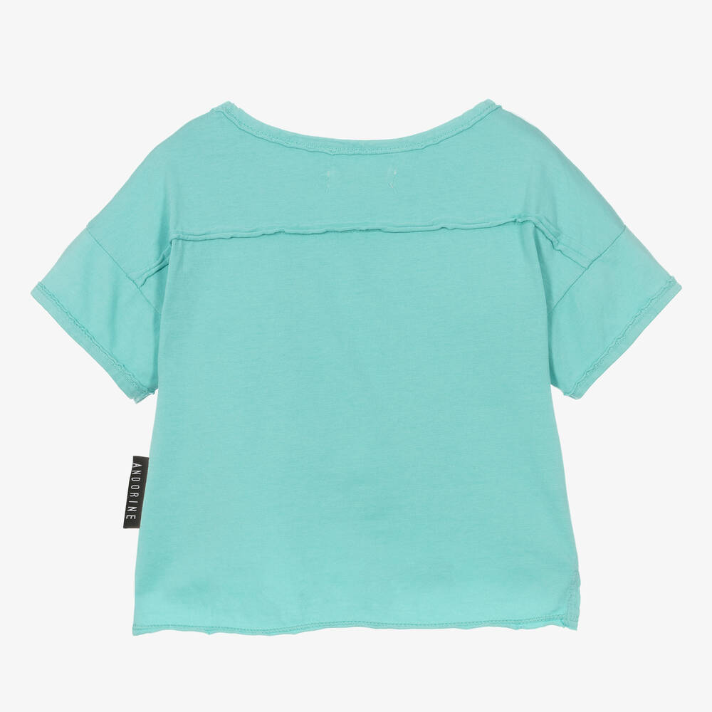 Andorine-Girls Green Cotton T-Shirt | Childrensalon Outlet
