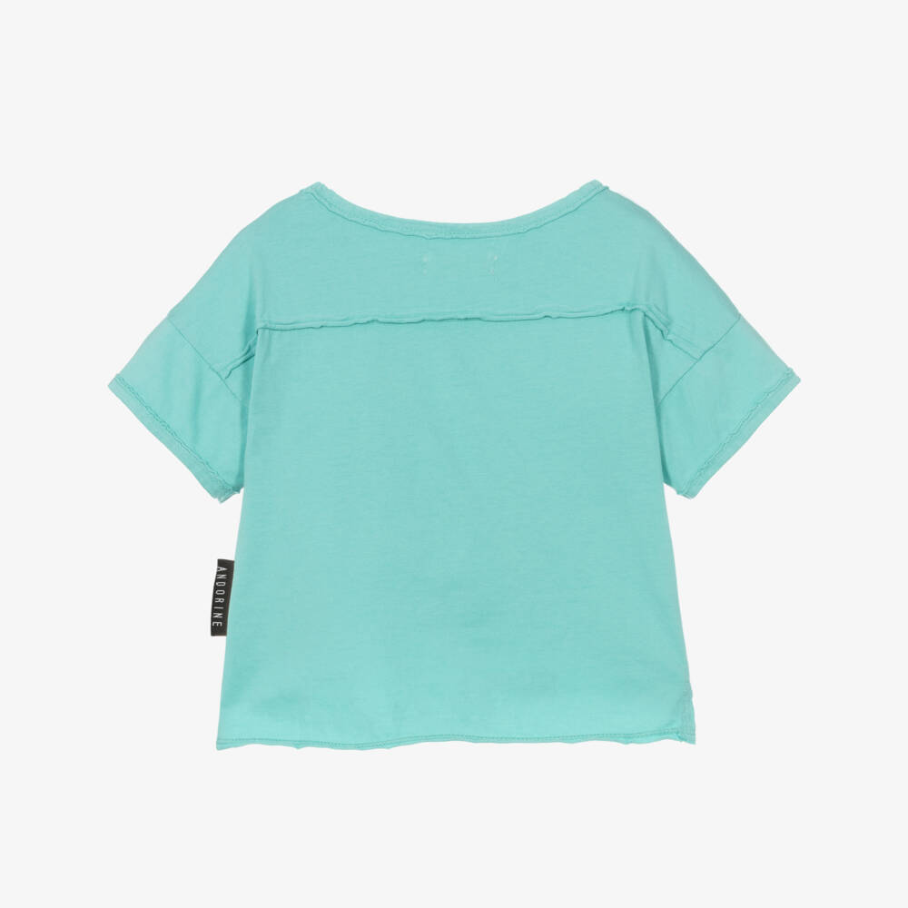 Andorine-Girls Green Cotton T-Shirt | Childrensalon Outlet