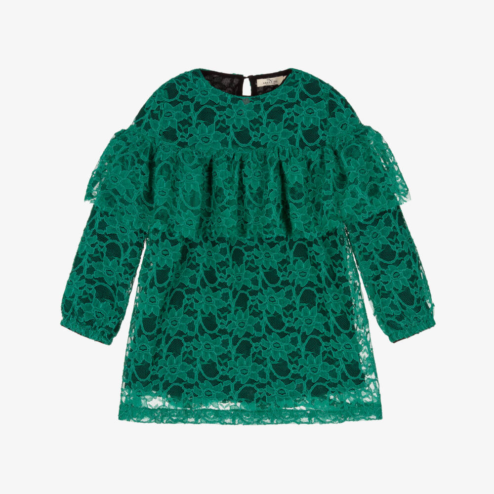 Andorine-Girls Green Lace Dress | Childrensalon Outlet