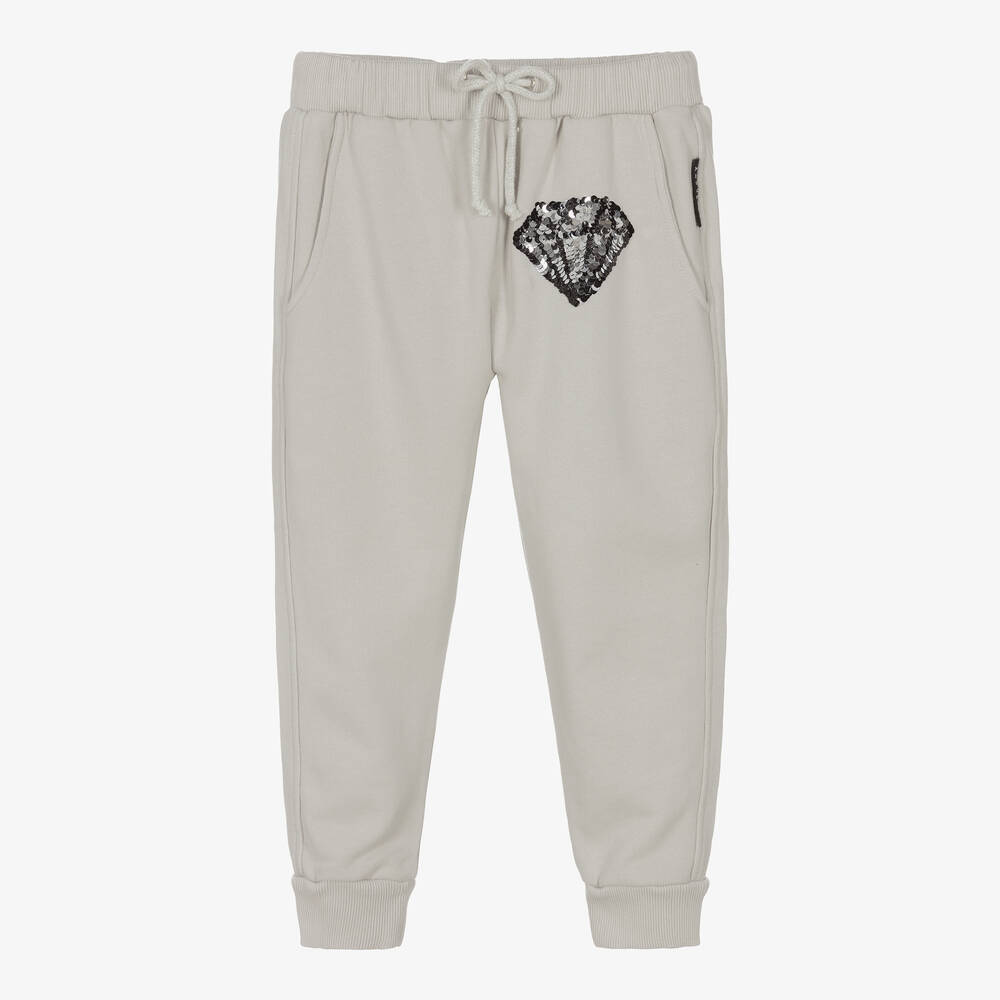 Andorine - Girls Grey Cotton Joggers | Childrensalon