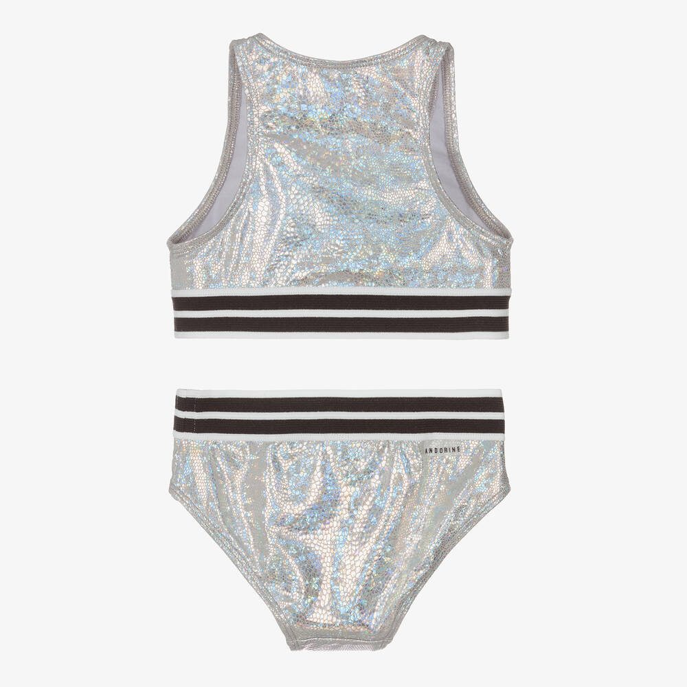 أندورين-Girls Iridescent Silver Bikini | Childrensalon Outlet