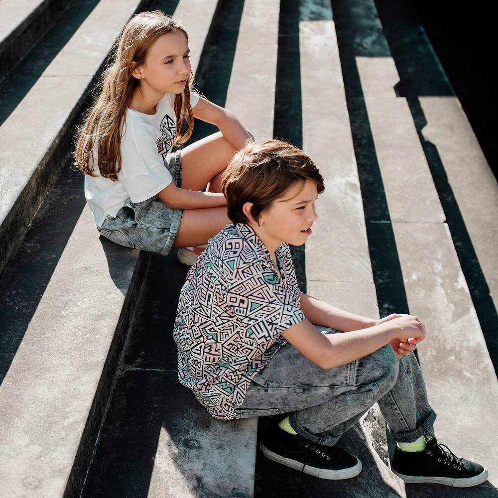 Andorine-Girls Ivory Cotton T-Shirt | Childrensalon Outlet