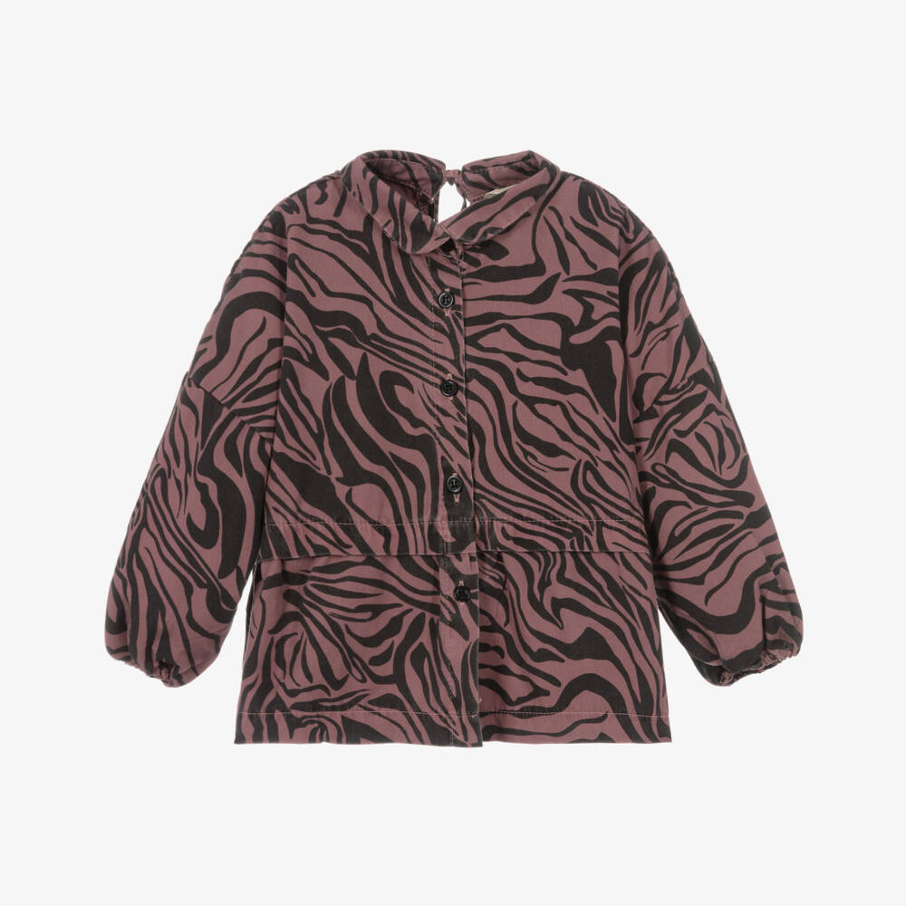 Andorine-Girls Pink Animal Stripe Blouse | Childrensalon Outlet