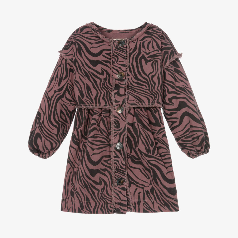 Andorine-Girls Pink Animal Stripe Dress | Childrensalon Outlet