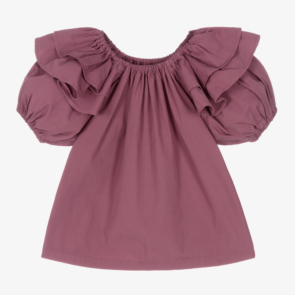 Andorine - Girls Pink Cotton Blouse | Childrensalon