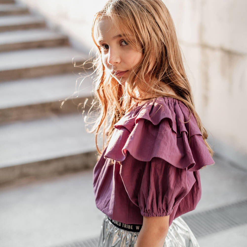 Andorine-Girls Pink Cotton Blouse | Childrensalon Outlet
