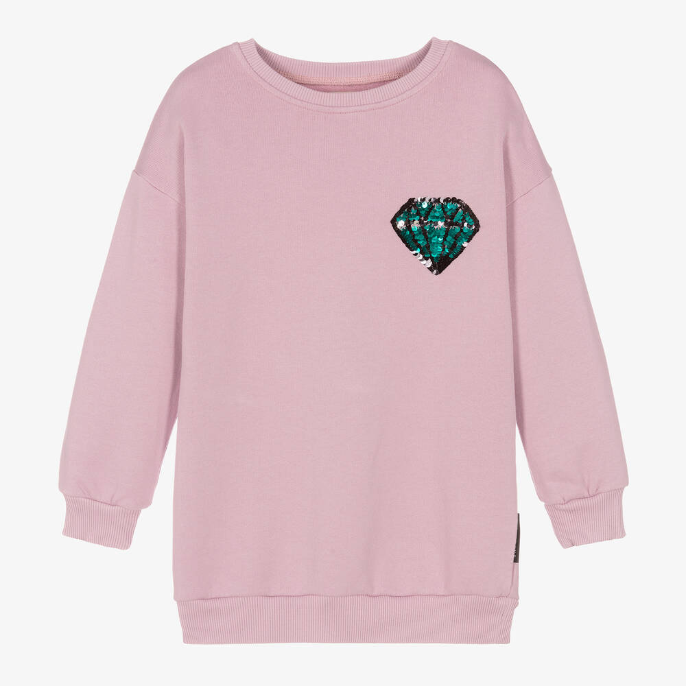 Andorine-Girls Purple Sweatshirt Dress | Childrensalon Outlet