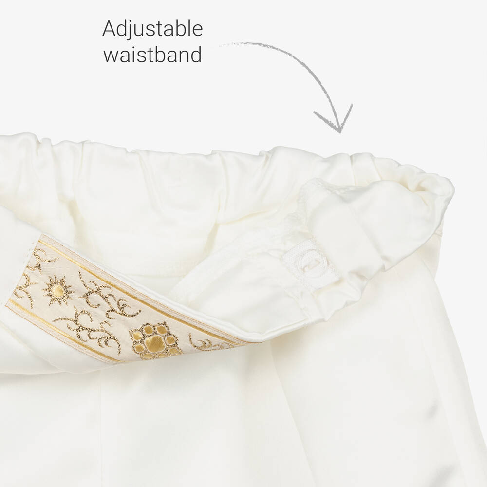 Andreeatex-Кремово-синий костюм из сатина с шортами для мальчиков | Childrensalon Outlet