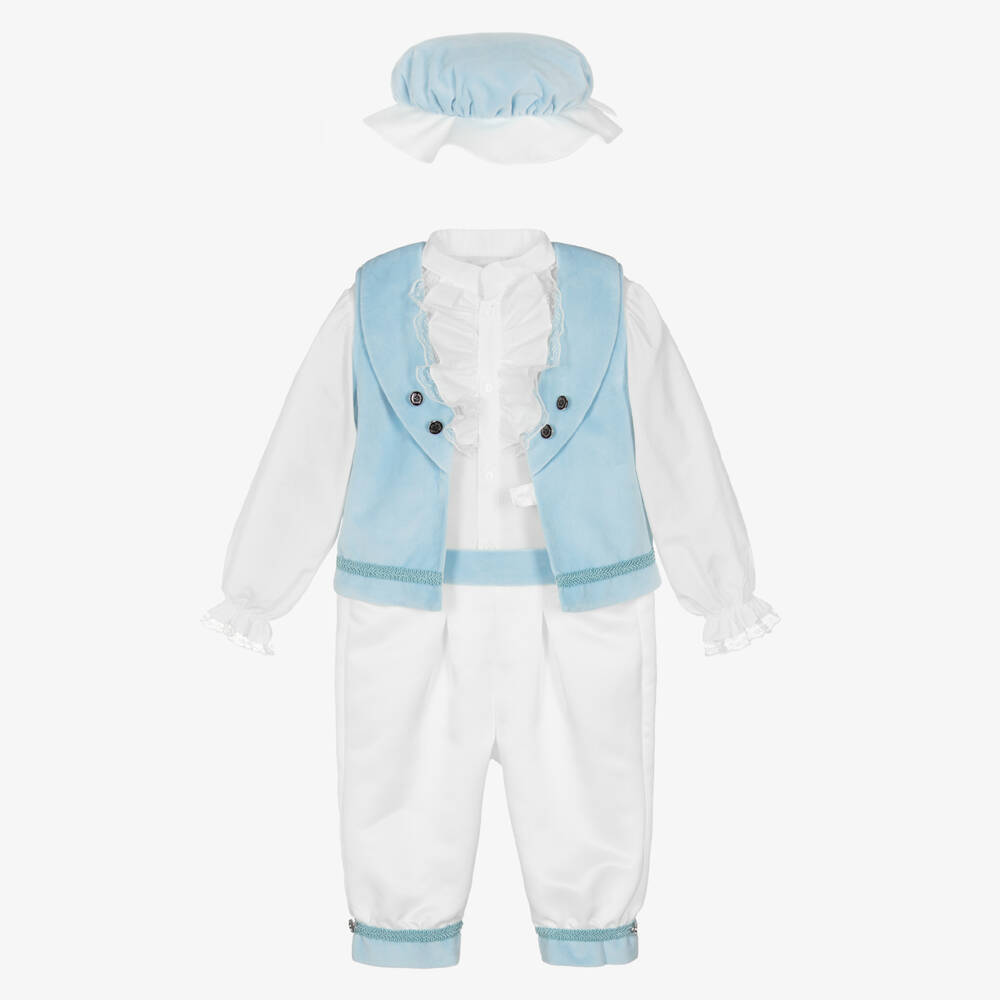 Andreeatex-طقم رسمي مخملي أزرق للأولاد | Childrensalon Outlet