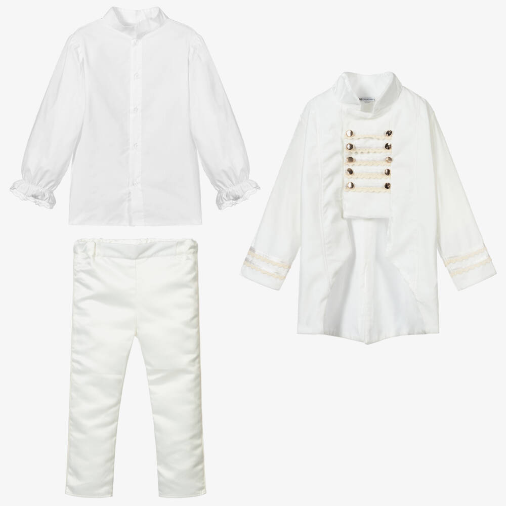 Andreeatex-Boys Ivory Velvet Suit | Childrensalon Outlet