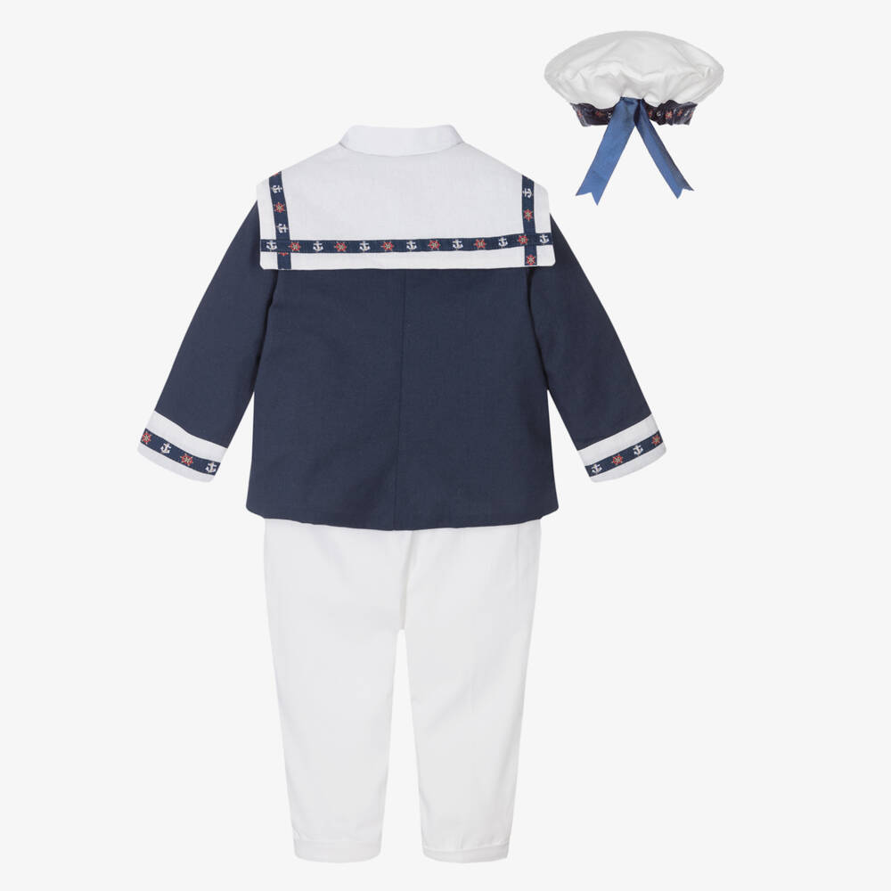 Andreeatex-Boys Nautical Navy Linen Ensemble | Childrensalon Outlet