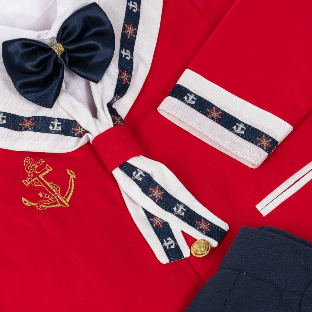 Andreeatex-Красно-синий матросский костюм для мальчиков | Childrensalon Outlet