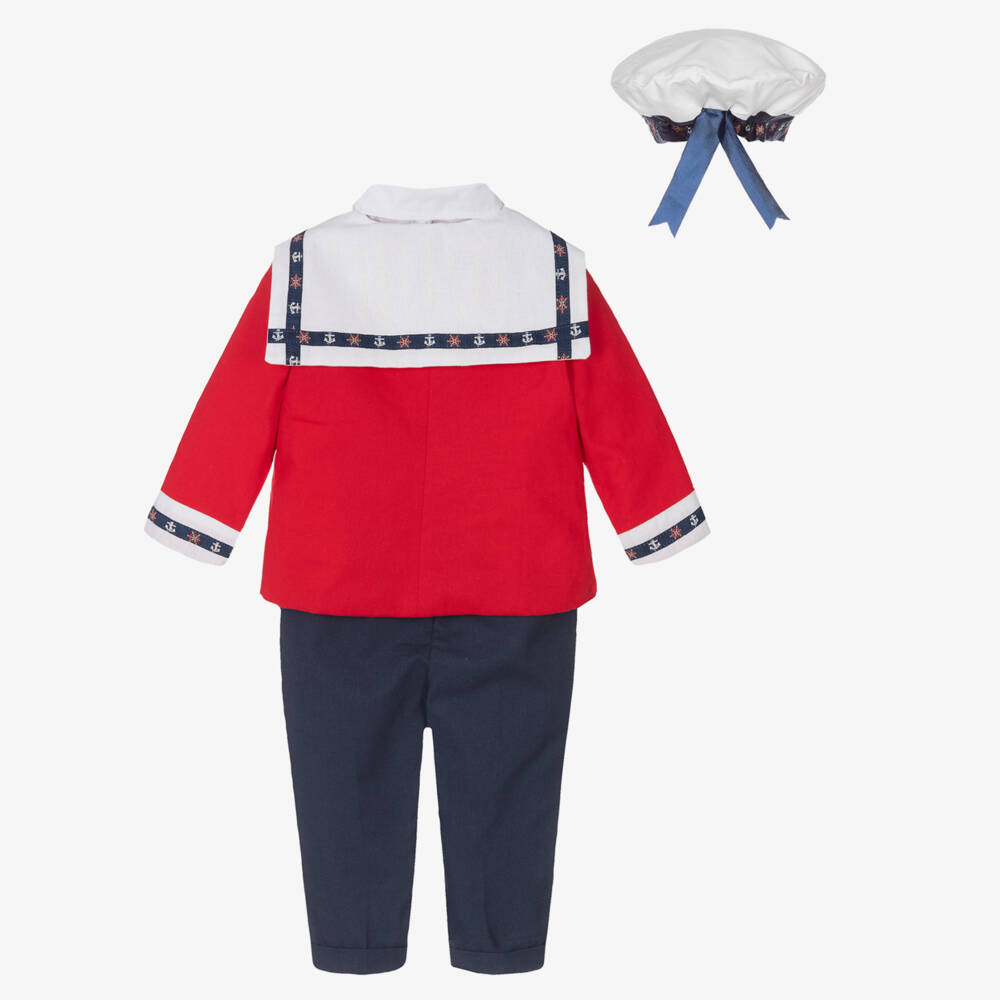 Andreeatex-Boys Nautical Red Sailor Ensemble | Childrensalon Outlet