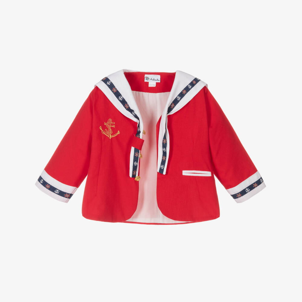 Andreeatex-Boys Nautical Red Sailor Ensemble | Childrensalon Outlet