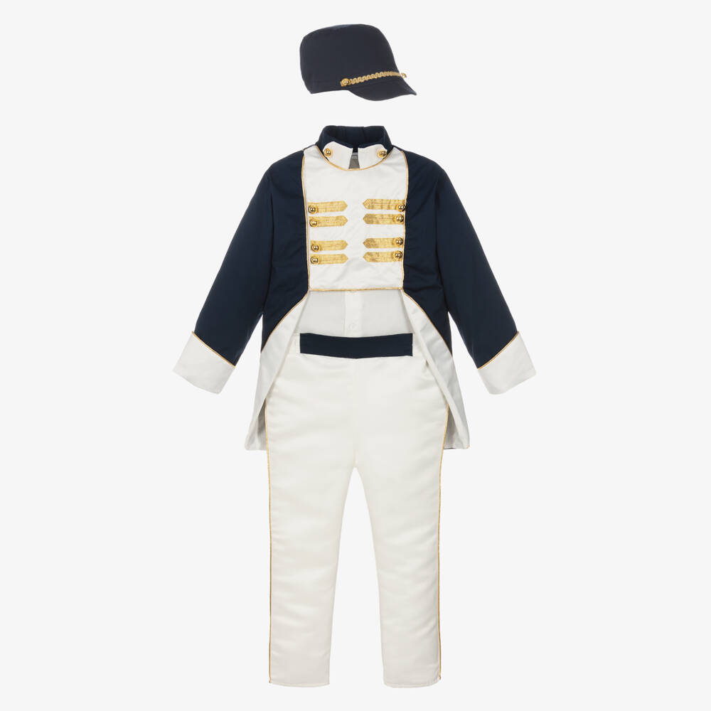 Andreeatex-Boys Navy Cotton Satin Ensemble | Childrensalon Outlet