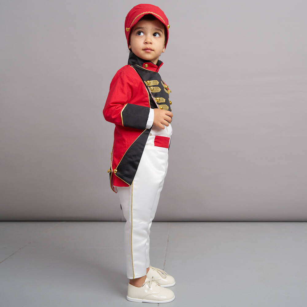 Andreeatex-Boys Red Cotton Satin Ensemble | Childrensalon Outlet