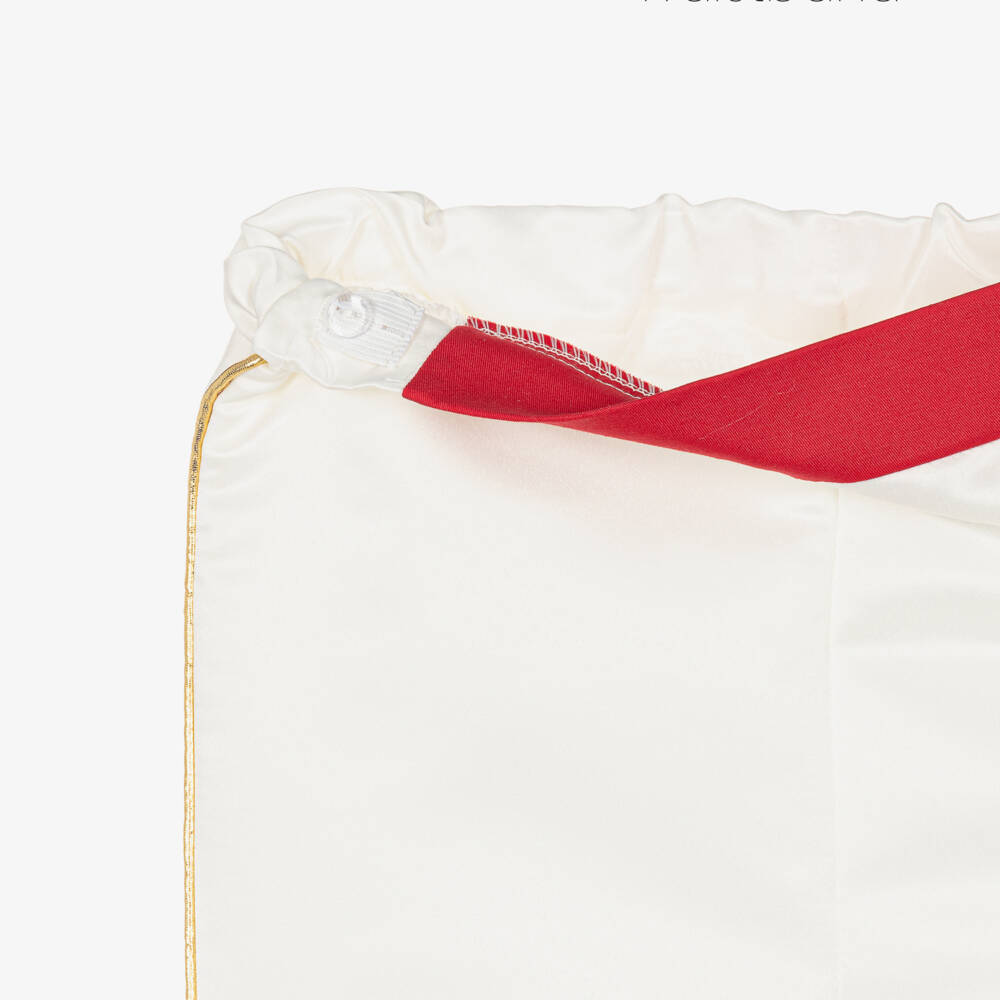 Andreeatex-Boys Red Cotton & Satin Suit | Childrensalon Outlet