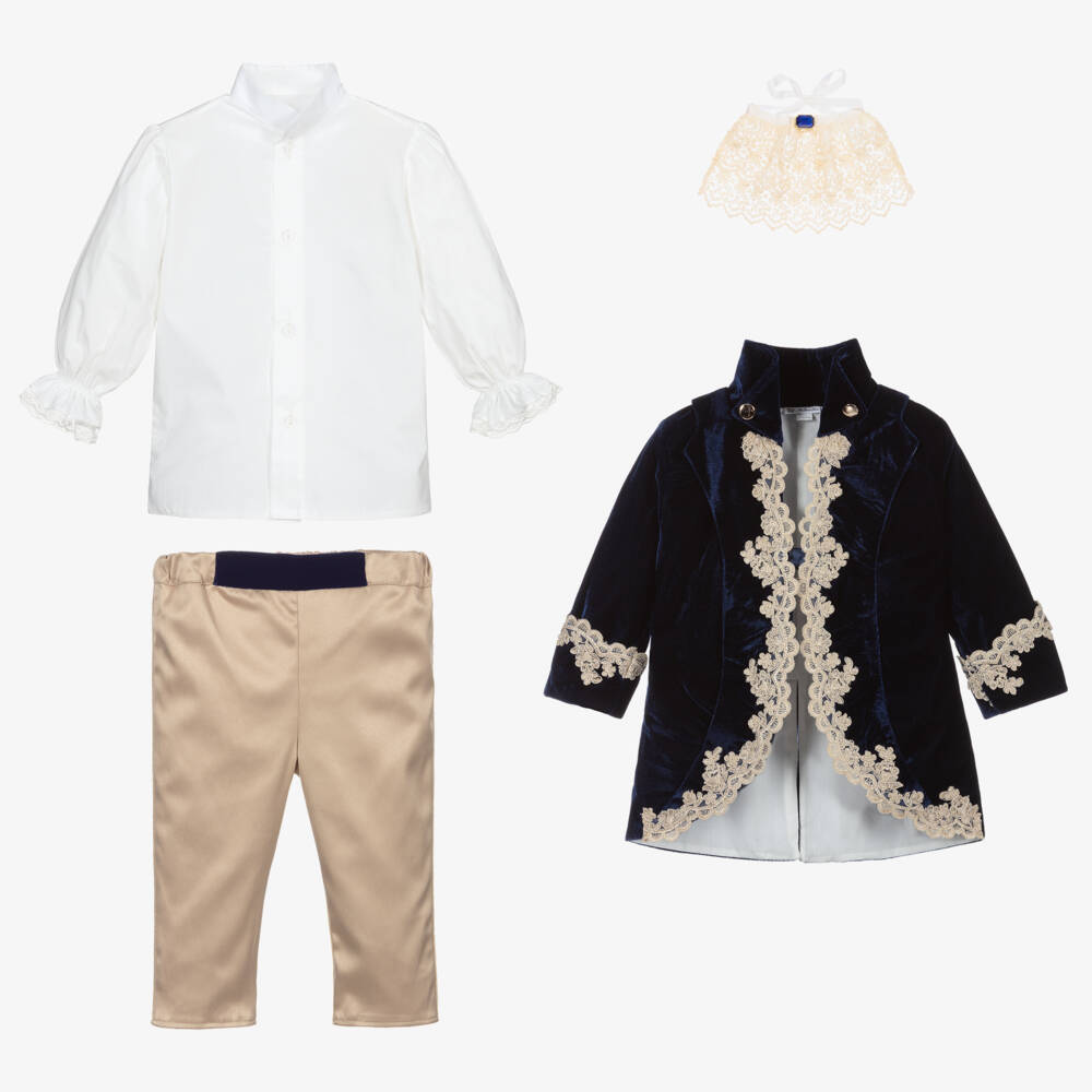 Andreeatex-Вельветовый костюм синий для мальчиков | Childrensalon Outlet