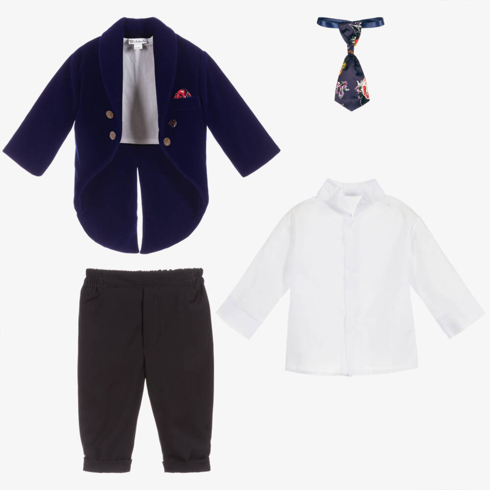 Andreeatex-Boys Royal Blue Tailcoat Ensemble | Childrensalon Outlet
