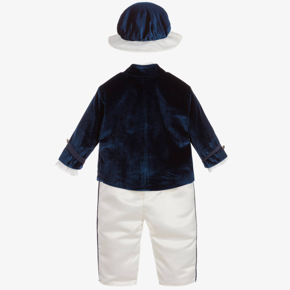 Andreeatex-Boys Royal Blue Velvet Ensemble | Childrensalon Outlet