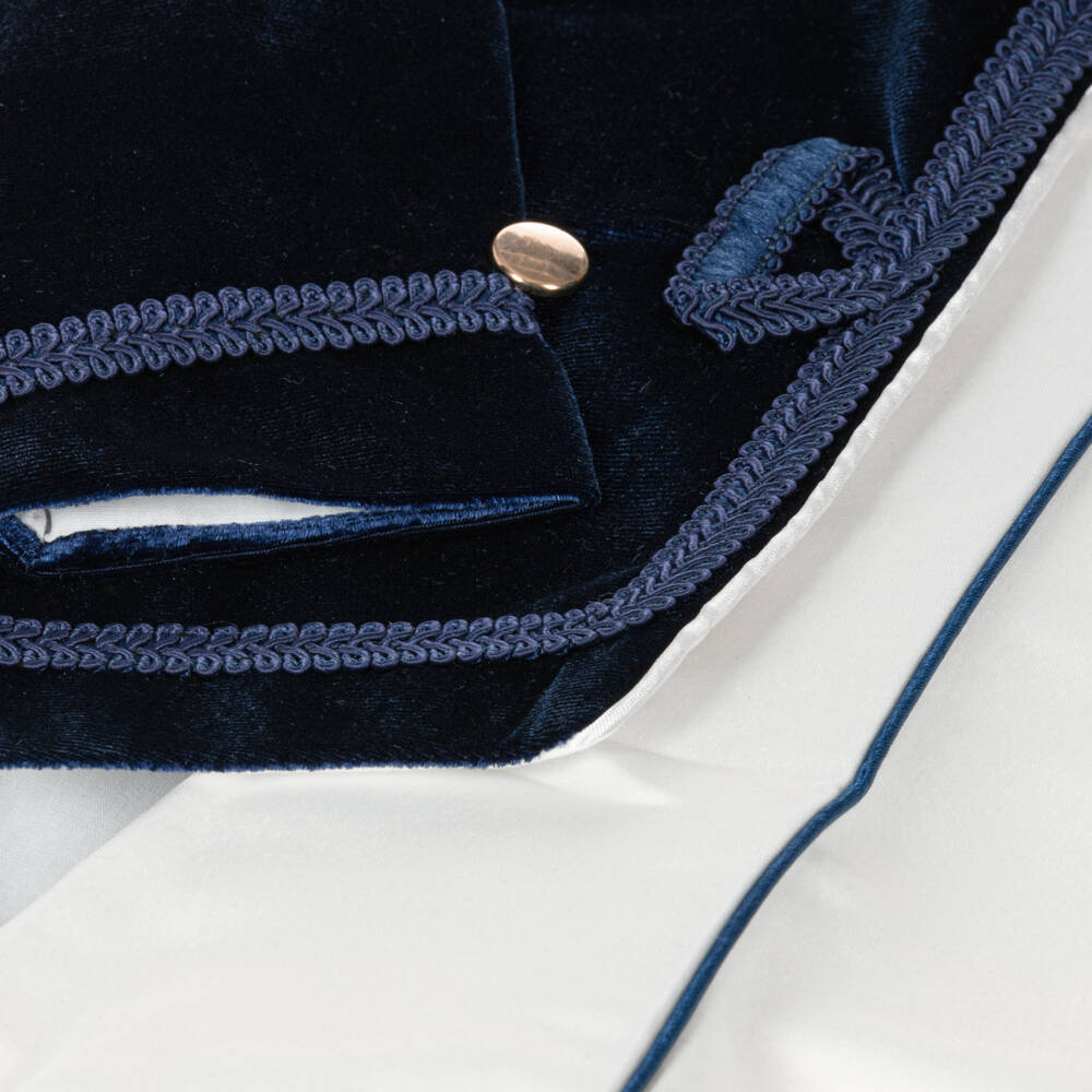 Andreeatex-Boys Royal Blue Velvet Ensemble | Childrensalon Outlet