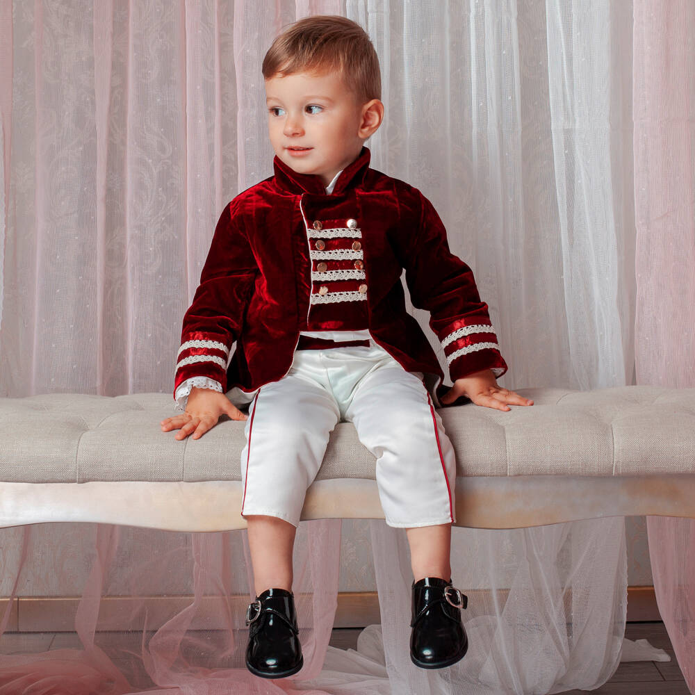Andreeatex-Boys Velvet Military Tailcoat Ensemble | Childrensalon Outlet