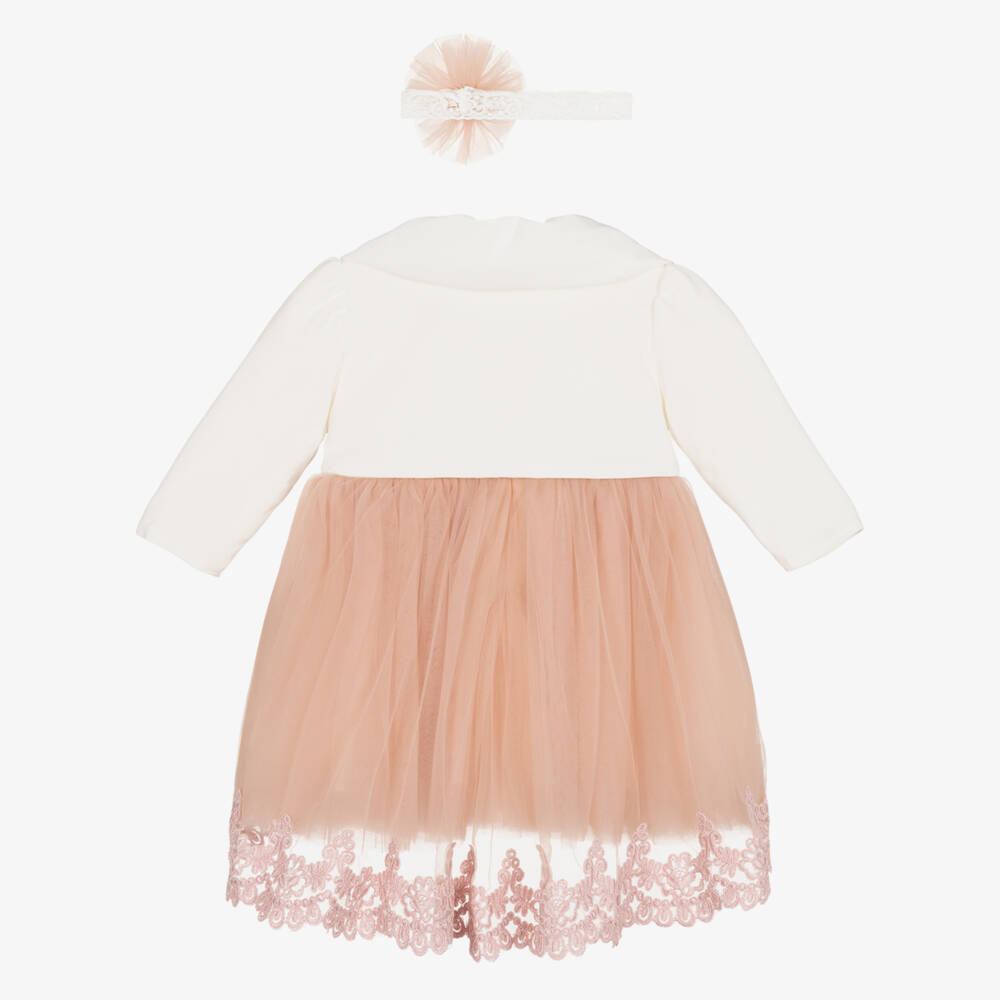Andreeatex-Girls Elegant Ivory & Pink Ensemble | Childrensalon Outlet