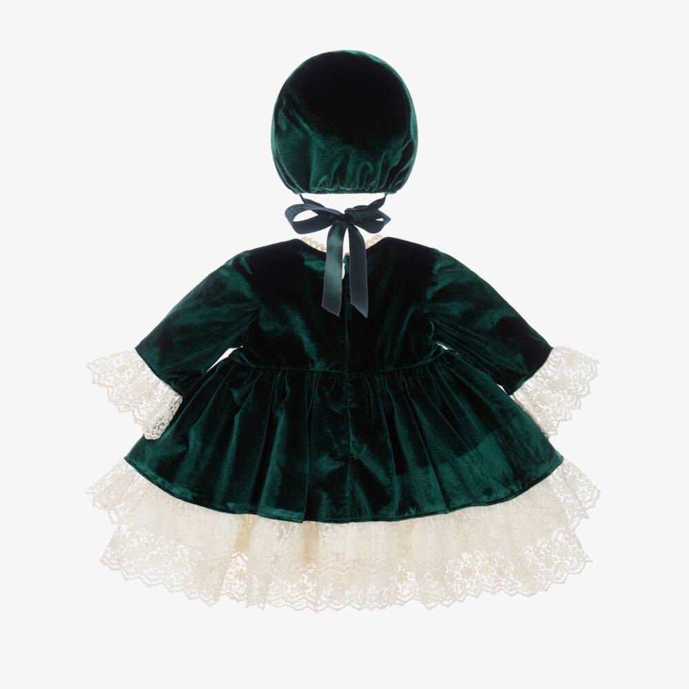 Andreeatex-Girls Emerald Velvet Dress Set | Childrensalon Outlet