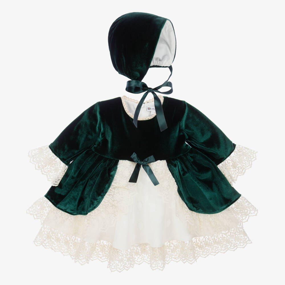 Andreeatex-Girls Emerald Velvet Dress Set | Childrensalon Outlet