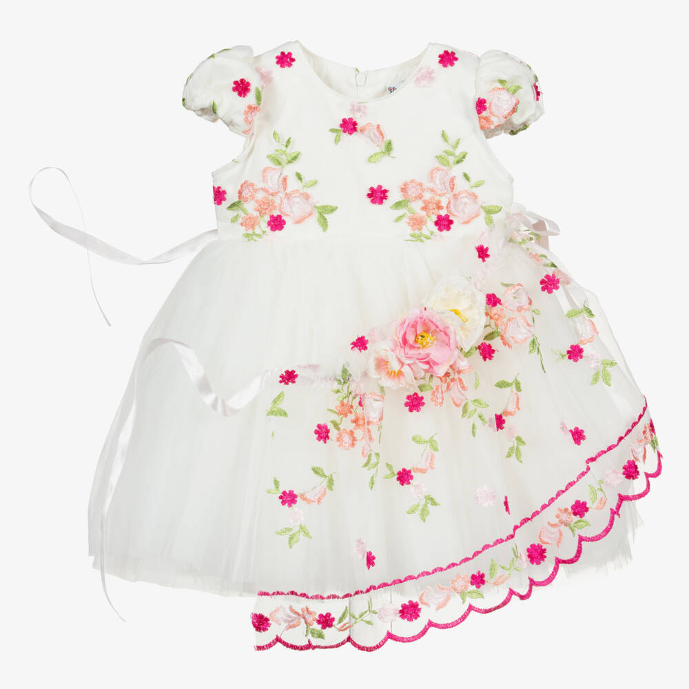 Andreeatex-Girls Ivory Floral Dress Ensemble | Childrensalon Outlet