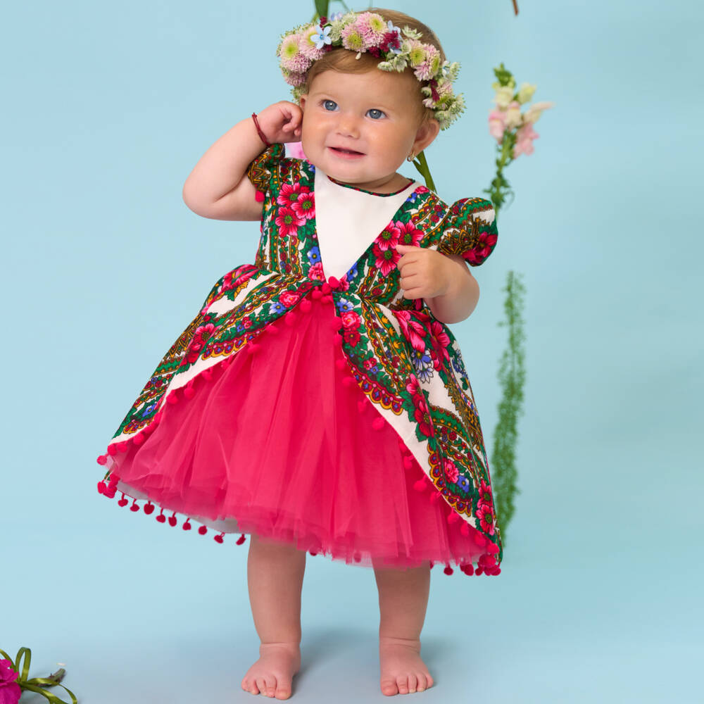 Andreeatex-Girls Pink Floral Ensemble Delight | Childrensalon Outlet