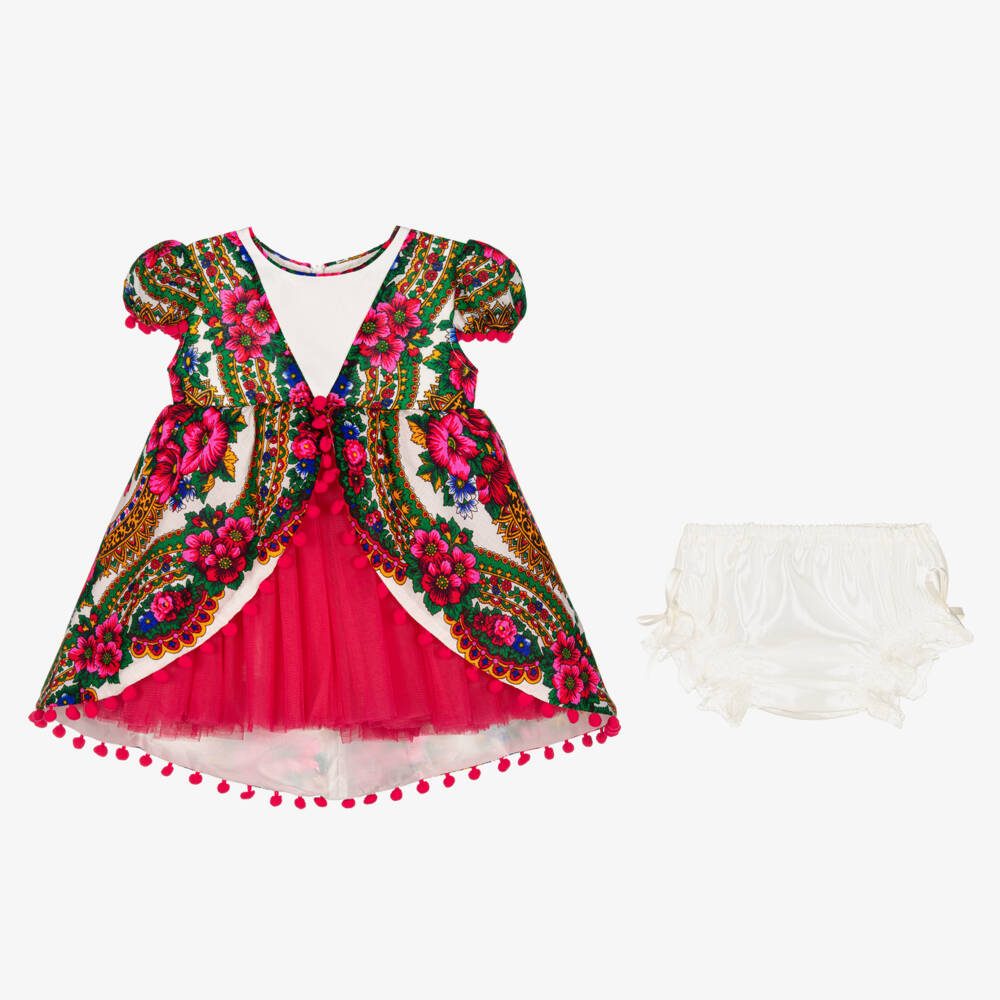 Andreeatex-Girls Pink Floral Ensemble Delight | Childrensalon Outlet