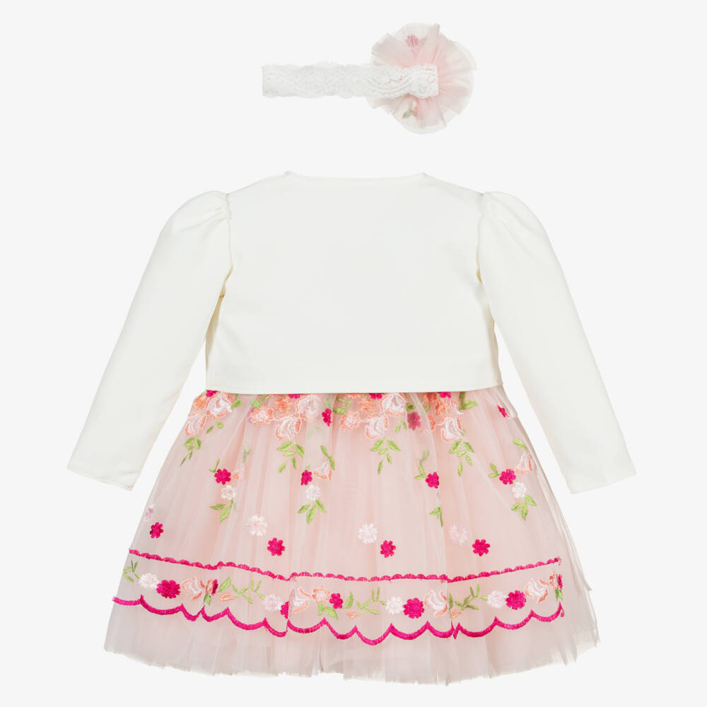 Andreeatex-Girls Pink Tulle Ensemble with Jacket | Childrensalon Outlet