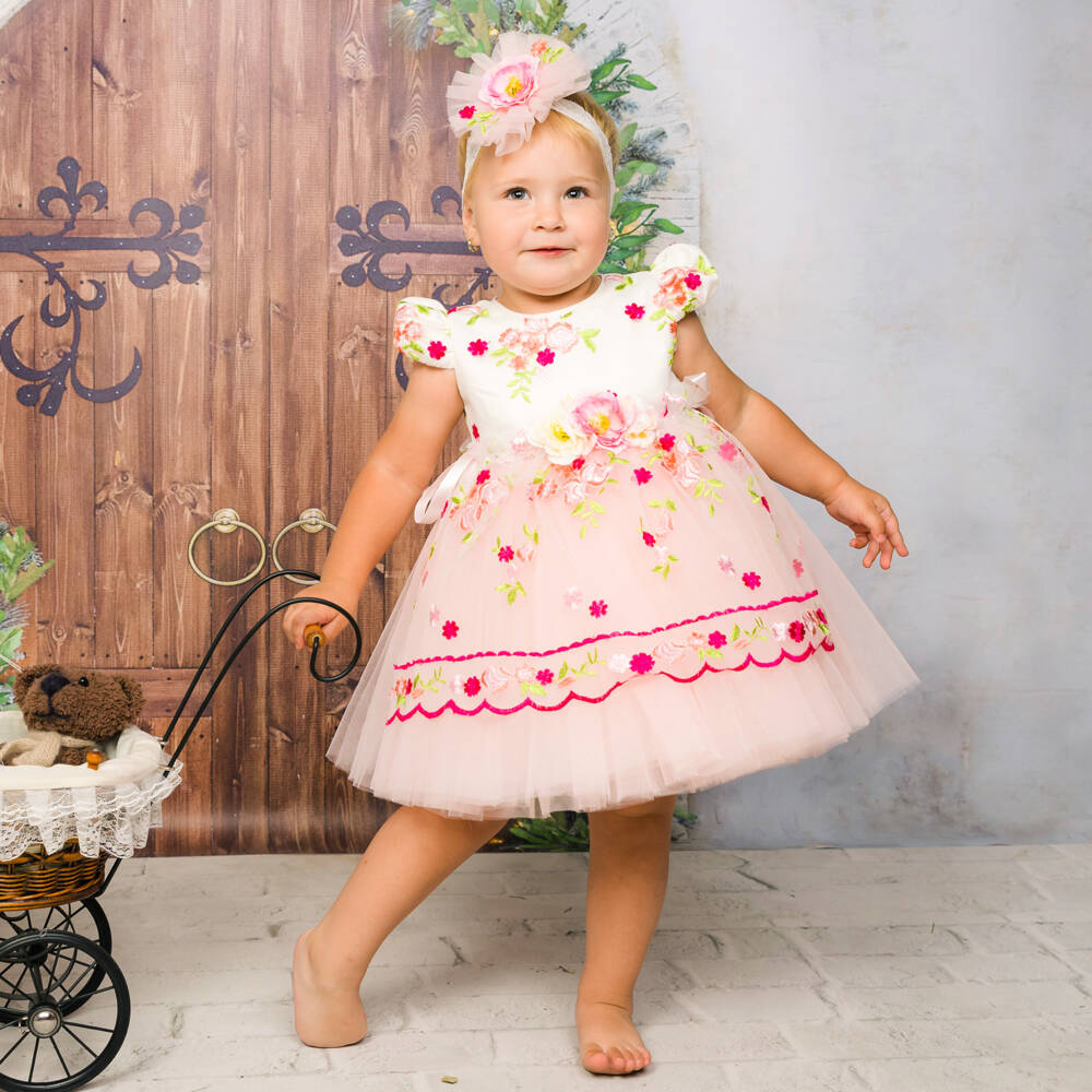 Andreeatex-Girls Pink Tulle Ensemble with Jacket | Childrensalon Outlet