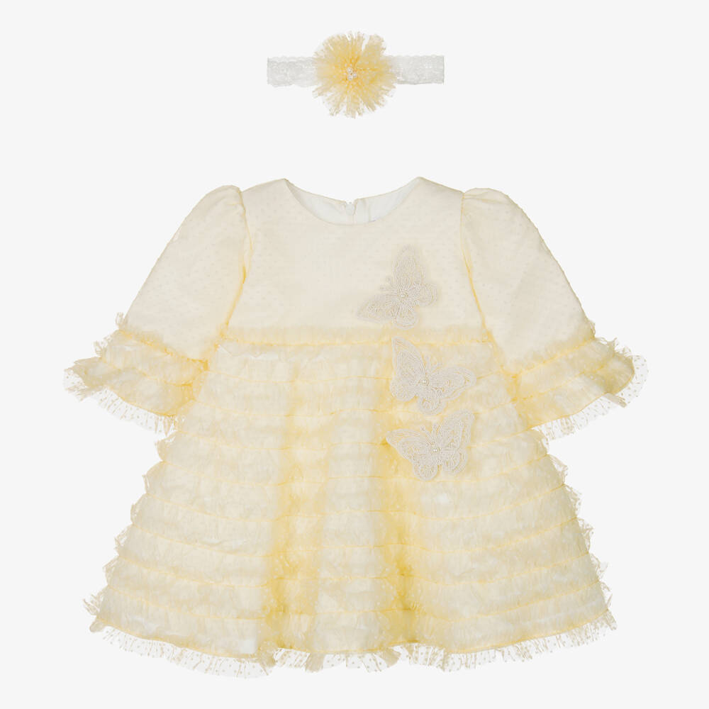 Andreeatex-Girls Yellow Tulle Ruffle Ensemble | Childrensalon Outlet