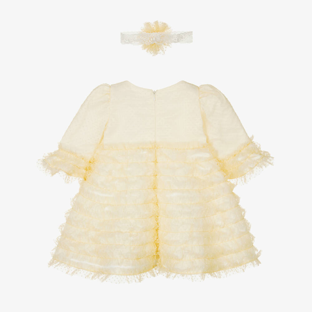 Andreeatex-Комплект с желтым платьем из тюля с рюшами | Childrensalon Outlet