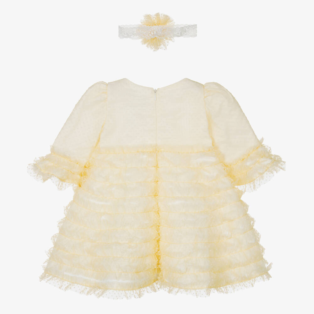 Andreeatex-Girls Yellow Tulle Ruffle Ensemble | Childrensalon Outlet