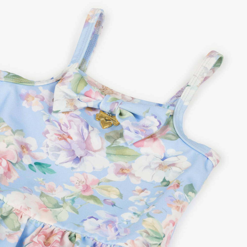 Angel's Face-Baby Girls Blue Floral Print Swimsuit | Childrensalon Outlet